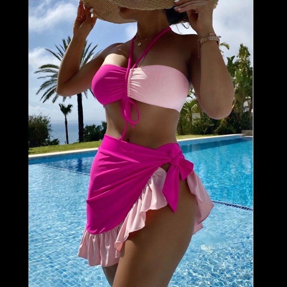Colorblock three pieces set pink Sep sale